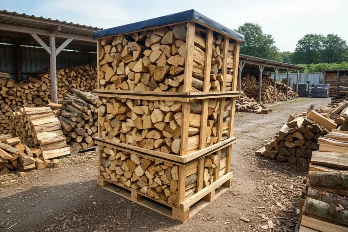 Hartholz Brennholz Kammergetrocknet Gespalten 40 cm Palette