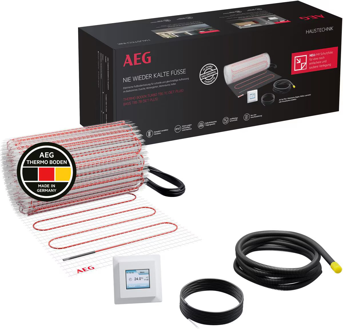 AEG Turbo Thermo Boden TBS TC 200/2 Set Plus, elektrische Fußbodenheizung, Komplettset 2 m², 200 W/m² (205818)