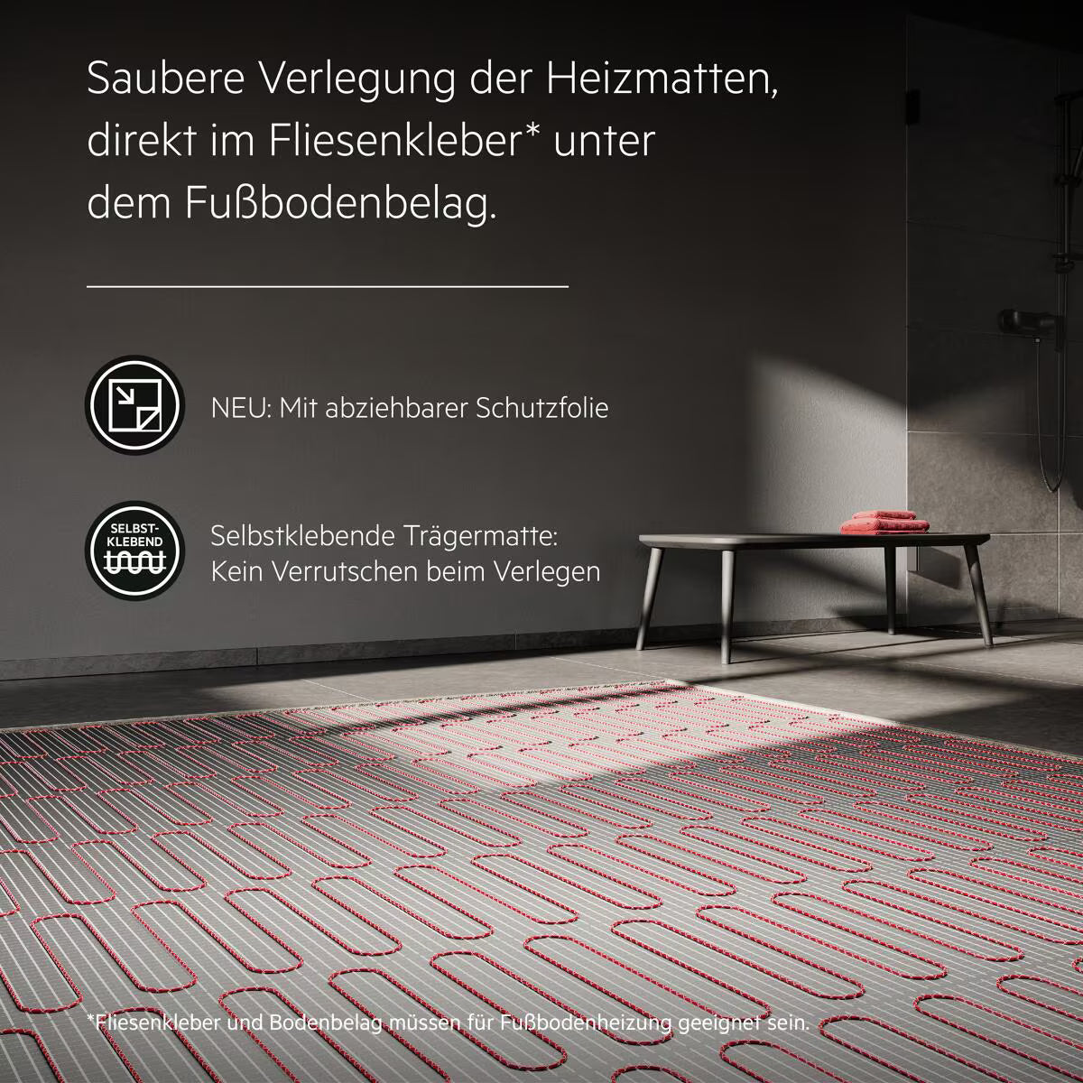 AEG Turbo Thermo Boden TBS TC 200/2 Set Plus, elektrische Fußbodenheizung, Komplettset 2 m², 200 W/m² (205818)