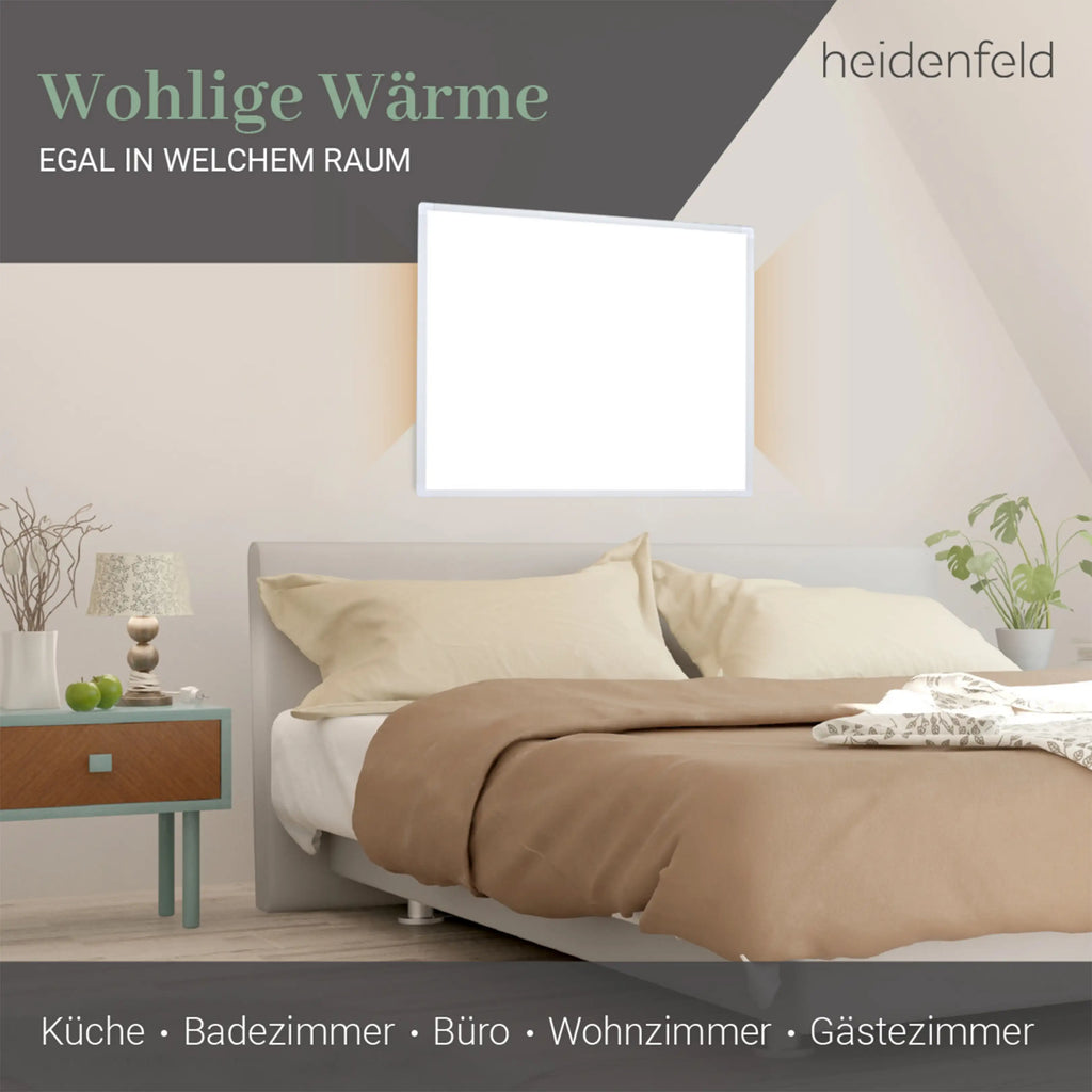 HEIDENFELD HF-HP100-3 | Infrarotheizung (1000 Watt, Raumgröße: 25 m²)