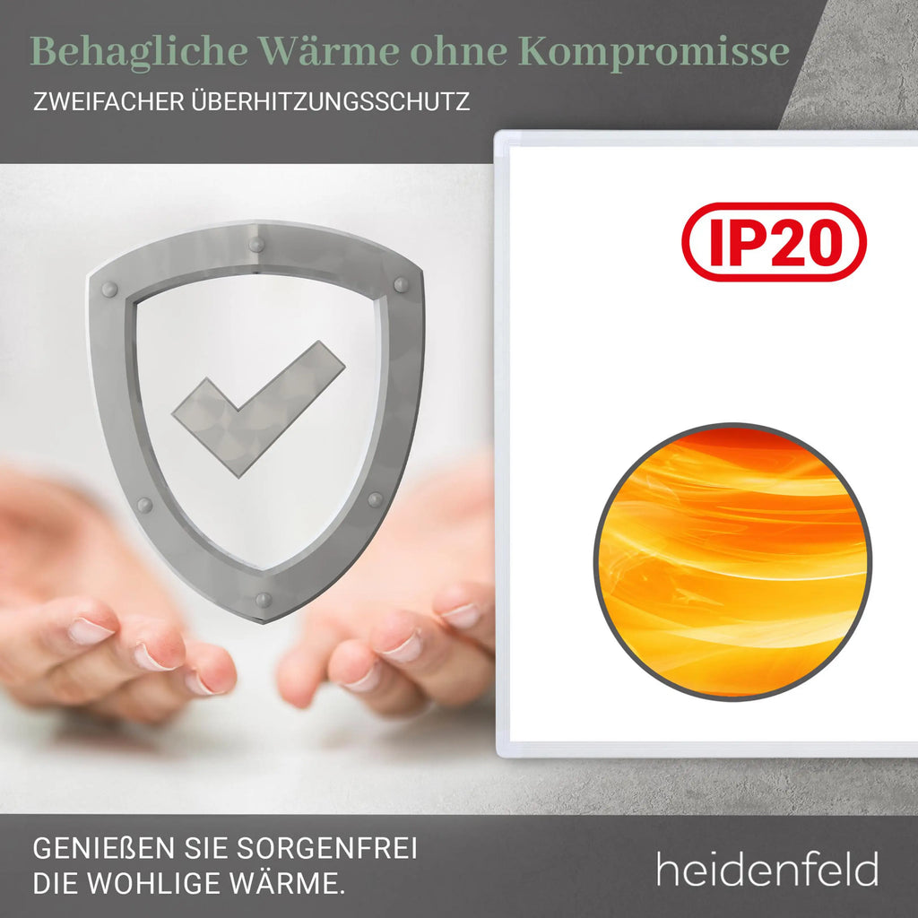 HEIDENFELD HF-HP100-3 | Infrarotheizung (1000 Watt, Raumgröße: 25 m²)