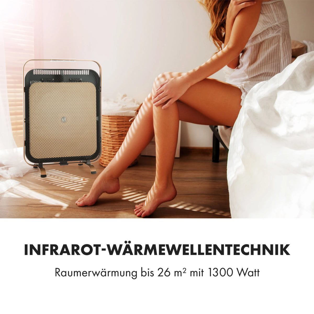 HeatPal 1300W 13–25m² Infrarotheizung Standgerät Schwarz
