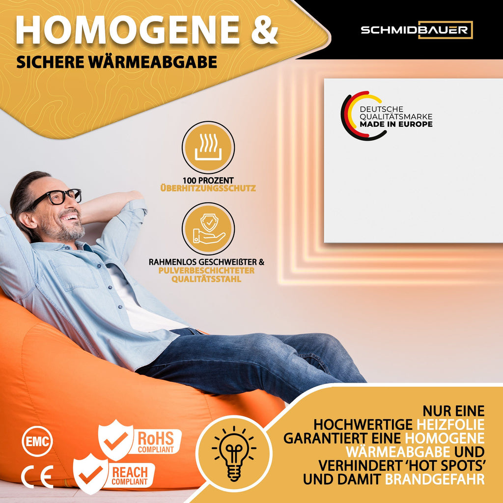 Infrarotheizung Hybrid Infrarotheizung Luftkonvektion Thermostat Elektro Heizkörper