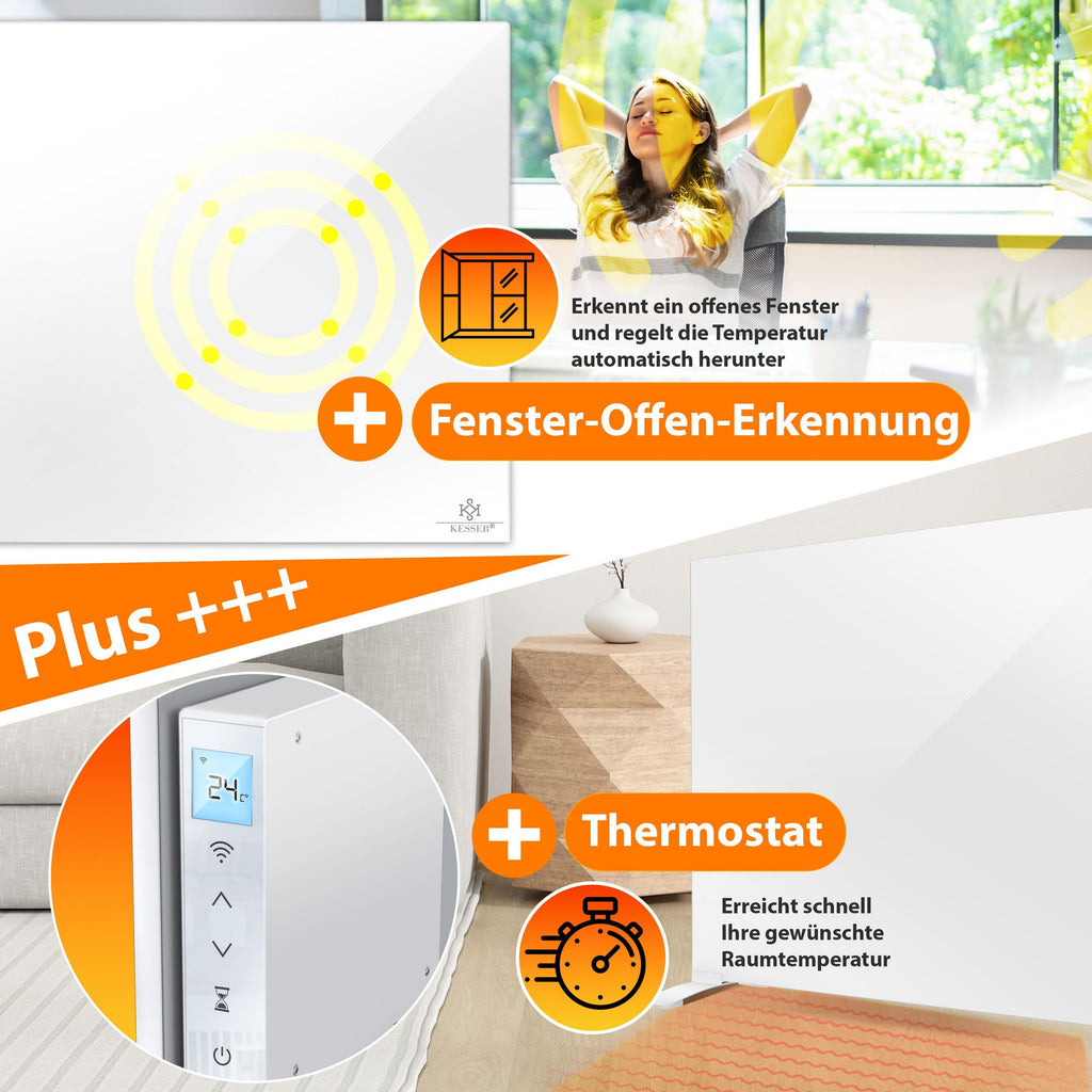 Infrarotheizung Kesser mit Thermostat Energiesparend 2in1 Standgerät & Wandmontage