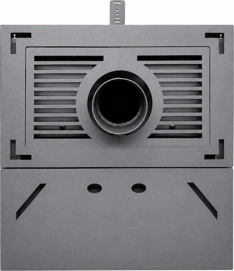 JOIMA – Pelletofen ohne Strom Modell NATUR STYLE 8 kW. Es funktioniert ohne Anschluss an das Stromnetz. Farbe Schwarz