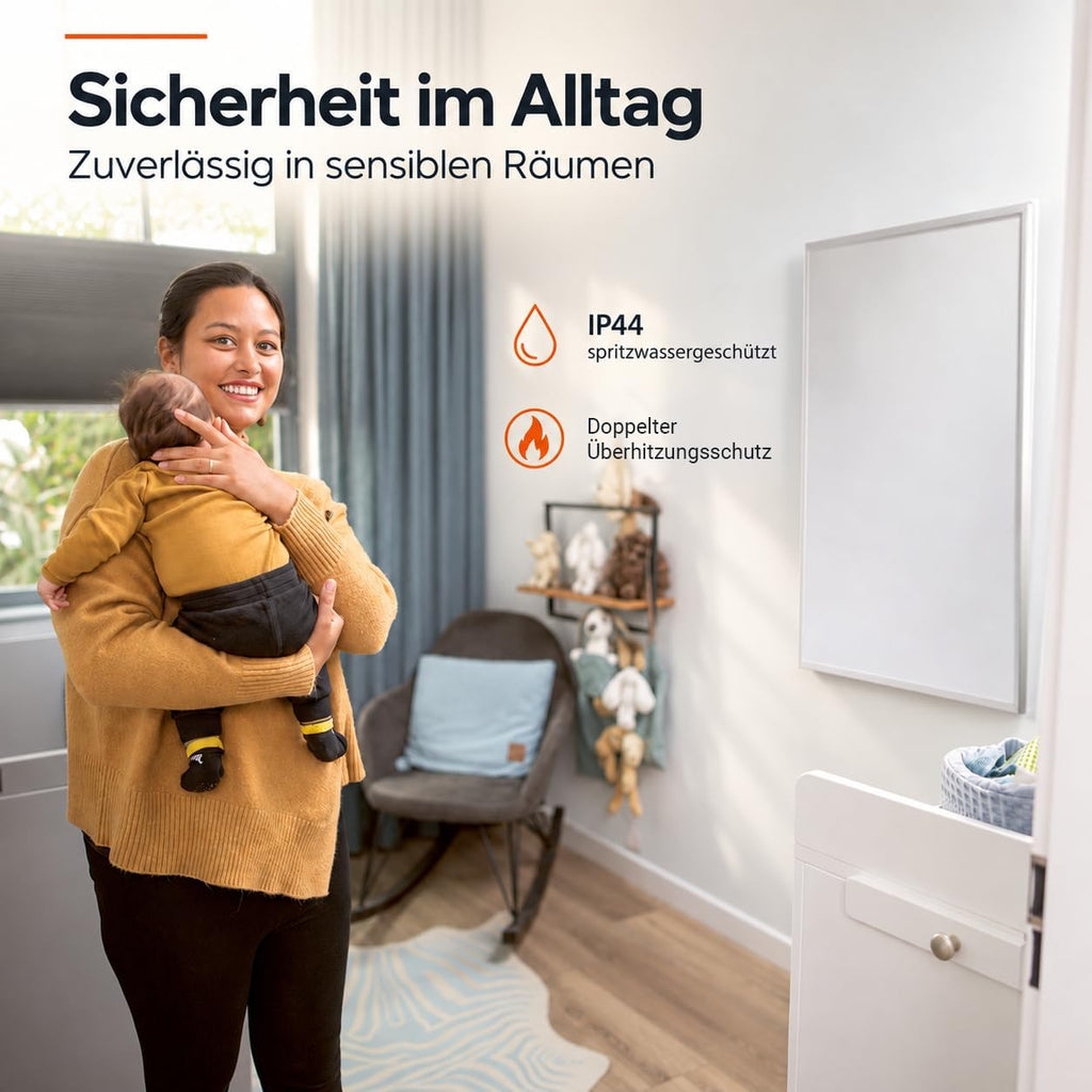 Könighaus Infrarotheizung 1000 Watt - Smart App 14-26 m², TÜV SÜD, 5 Jahre Garantie, doppelter Überhitzungsschutz