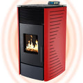 Pelletofen P12 Rot 13,6 kW A+ bis 120 m³ Start-Reinig. & mech. Wartungs-Reinigung